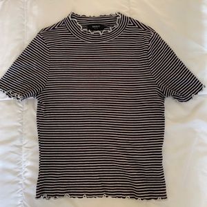 stripped turtle neck basic top